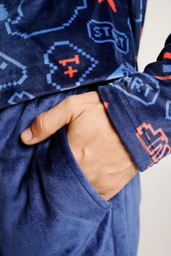 Pijama hombre terciopelo estampado Gamer | MUYDEMI