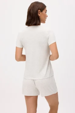 Pijama ligero camiseta manga corta y pantalón corto gris