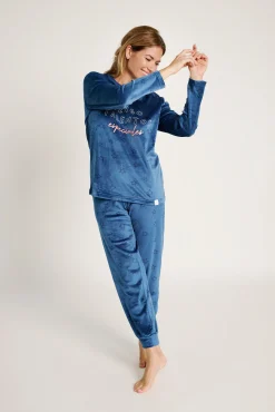 Pijama mujer terciopelo estampado estrellas | MUYDEMI