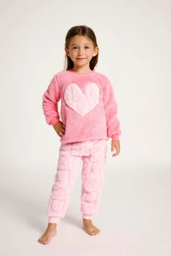 Pijama polar juvenil 10-16 años relieve corazones | MUYDEMI