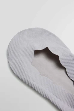 Pinkies invisibles de algodón lisos con banda de silicona en gris