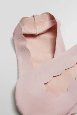Pinkies invisibles de algodón lisos con banda de silicona en rosa