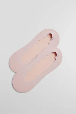 Pinkies invisibles de algodón lisos con banda de silicona en rosa