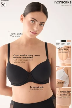 Sujetador capacidad nomarks Sol con aro con relleno nude | Paula Echevarría