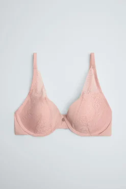 Sujetador con aro con relleno rosa