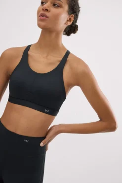 Sujetador deportivo Compressive alto impacto tirantes regulables negro