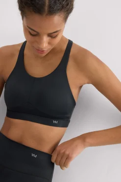 Sujetador deportivo Compressive alto impacto tirantes regulables negro