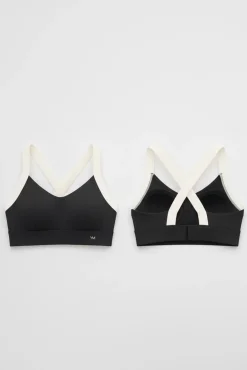Sujetador deportivo contorno ajustable blanco y negro
