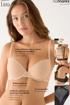 Sujetador nomarks Luna push-up negro | Paula Echevarría