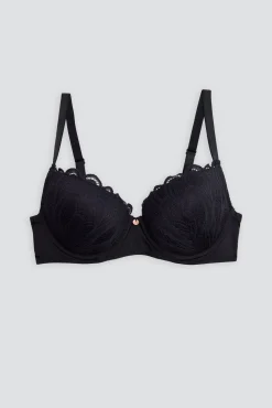 Sujetador push-up con encaje negro