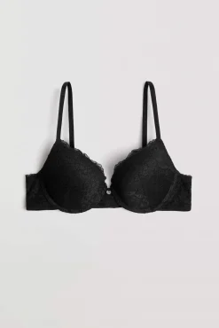 Sujetador push-up encaje negro