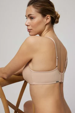 Sujetador sin aro con push-up ligero nude