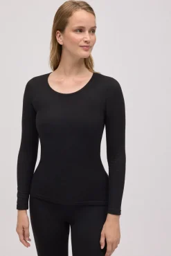 SUPER TÉRMICO Camiseta afelpada cuello redondo negro
