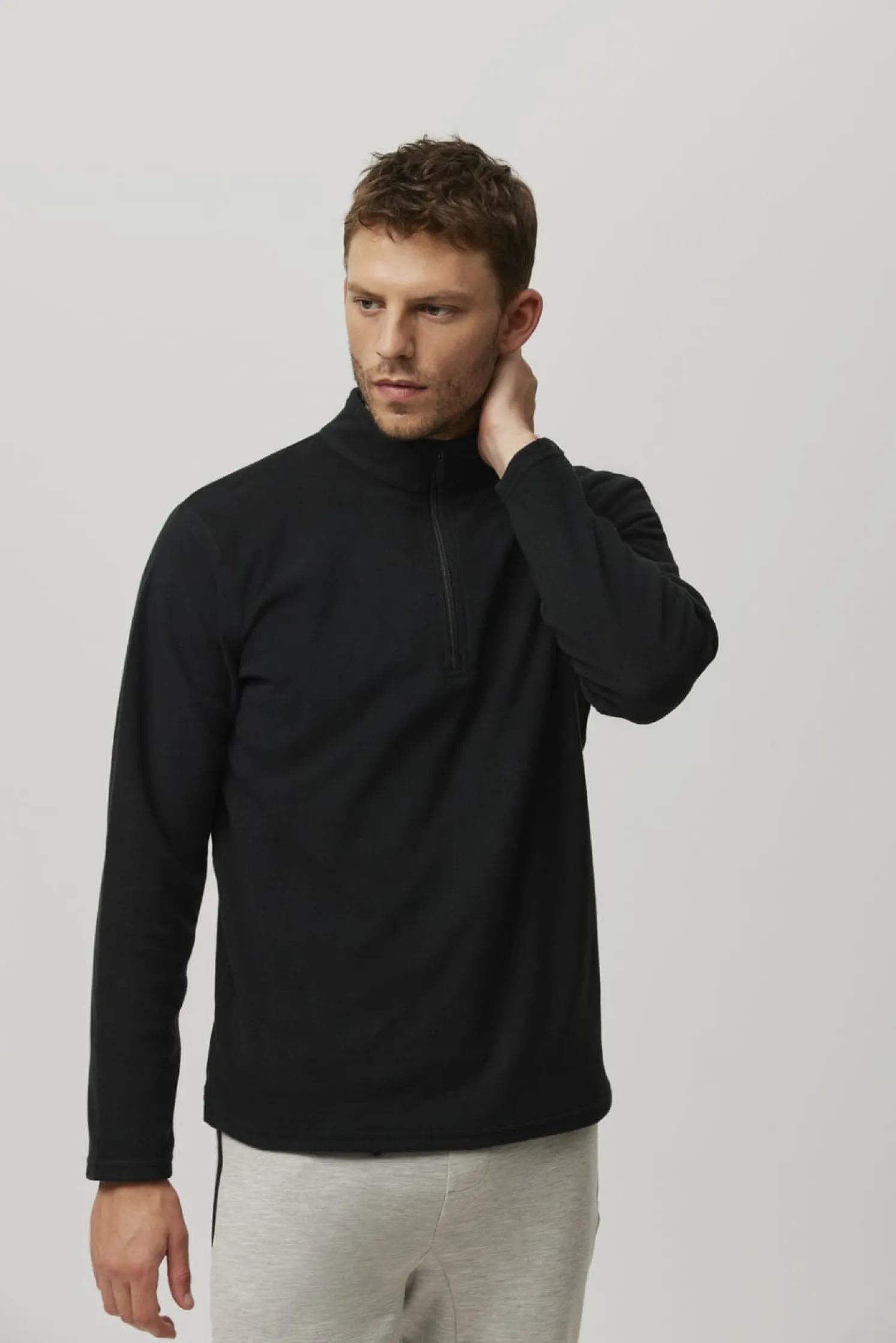 SUPER TÉRMICO Forro polar media cremallera hombre negro
