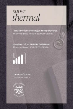 SUPER TÉRMICO Forro polar media cremallera hombre negro