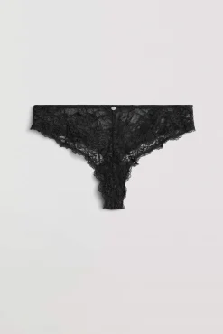 Tanga encaje negro