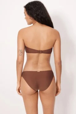 Top bikini bandeau sin aro con relleno marrón