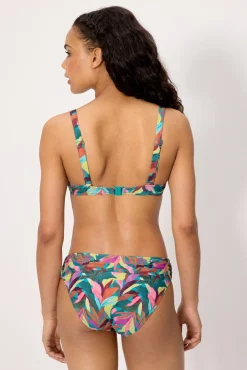 Top bikini con aro estampado hojas copa C