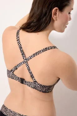 Top bikini reductor estampado con brillo copa D