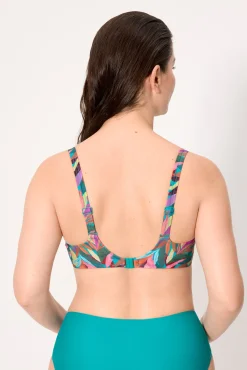 Top bikini reductor estampado hojas copas D y E