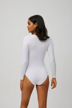 TÉRMICO Body manga larga interior afelpado blanco