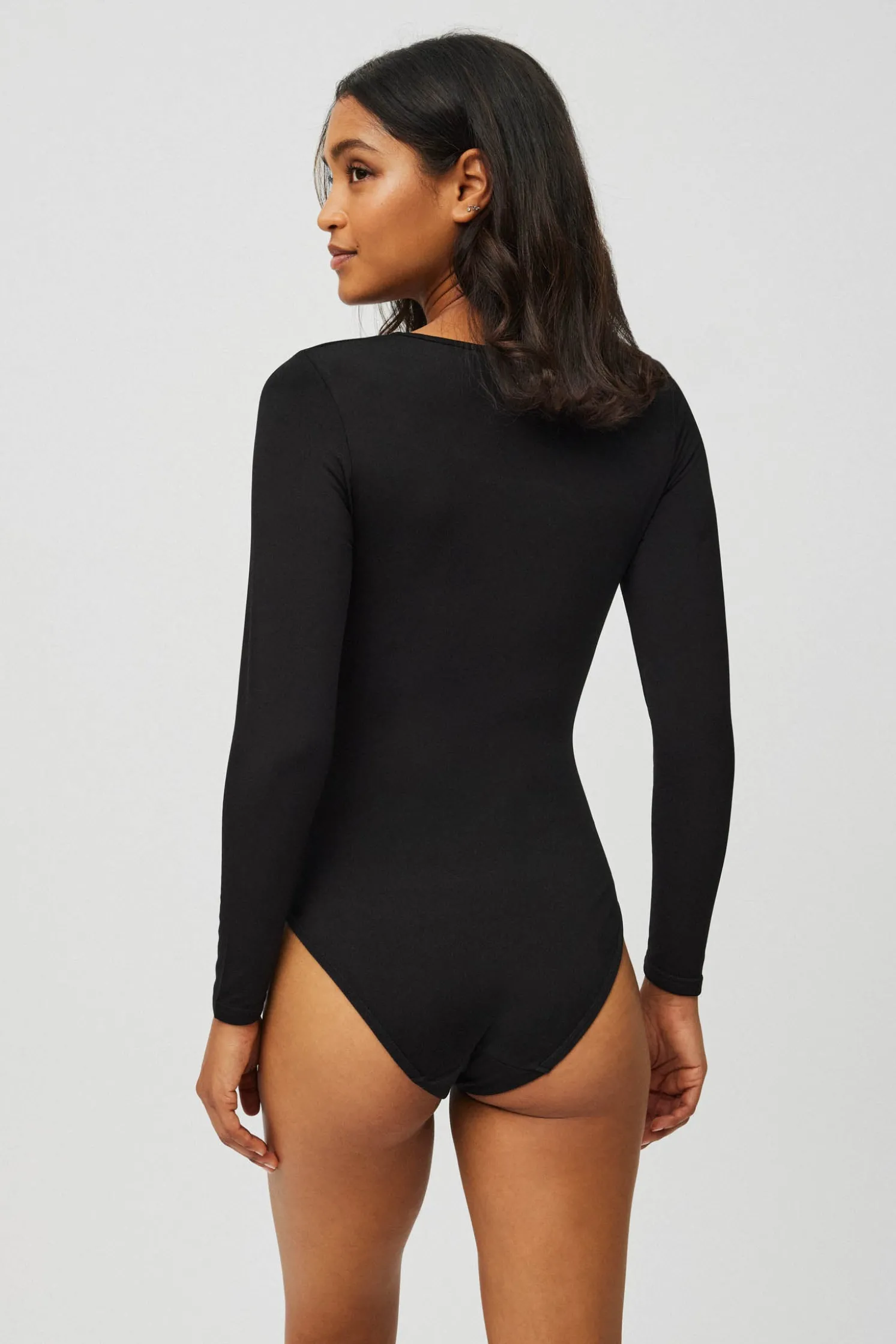 TÉRMICO Body manga larga interior afelpado negro
