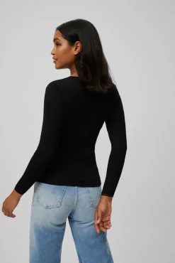 TÉRMICO Camiseta control de temperatura detalle encaje manga larga negro