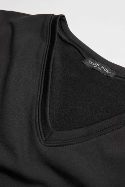TÉRMICO Camiseta interior cuello pico manga larga negro