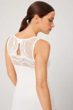 TÉRMICO Camiseta térmica mujer tirantes con encaje marfil