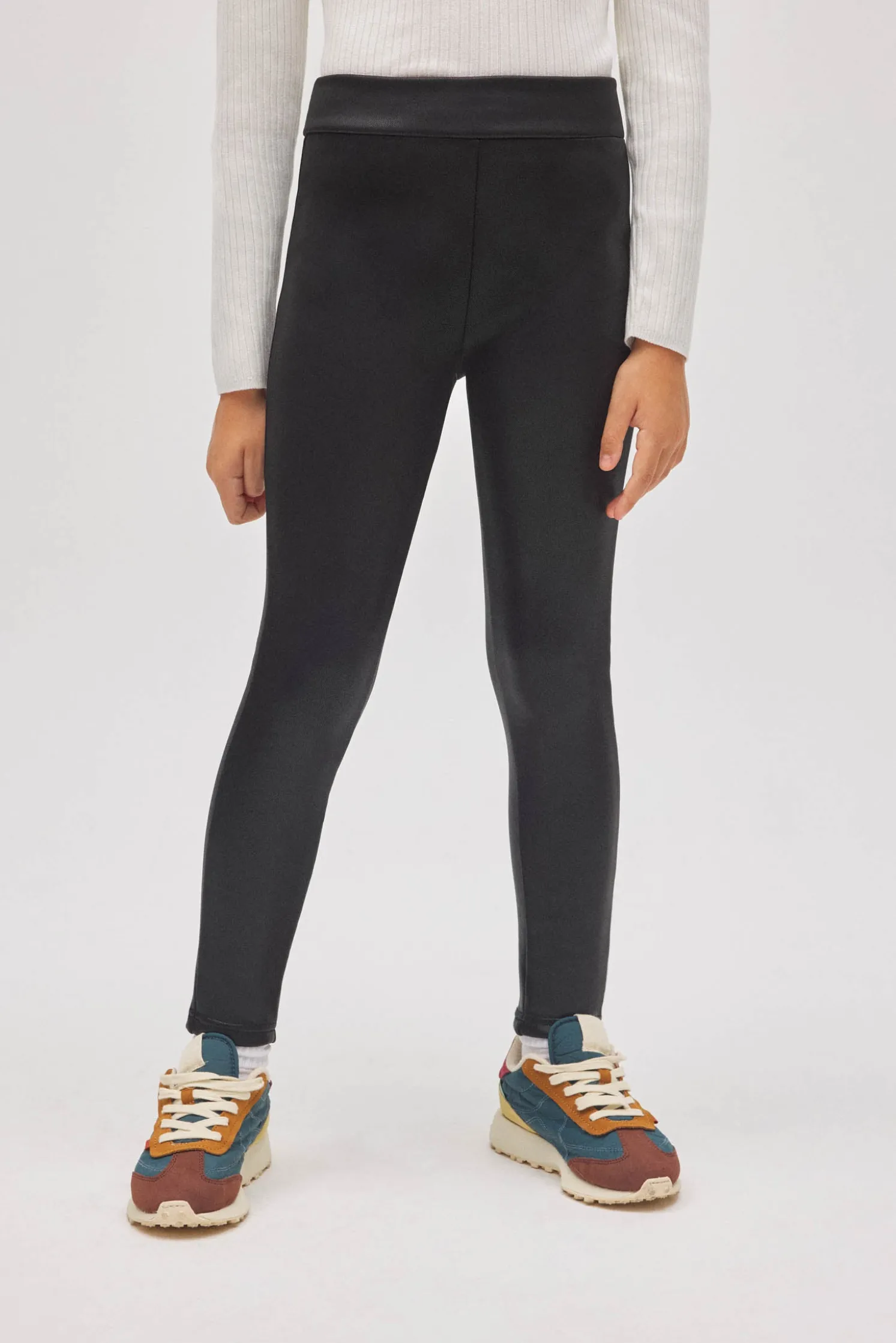 TÉRMICO Leggings afelpados niña efecto piel negro