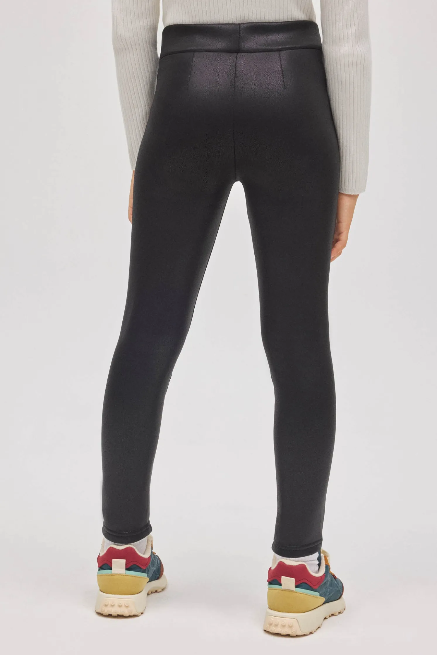 TÉRMICO Leggings afelpados niña efecto piel negro