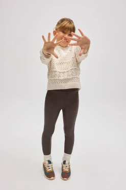 TÉRMICO Leggings afelpados niña efecto piel chocolate