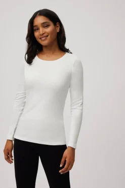 TÉRMICO LIGERO Camiseta aldogón manga larga cuello redondo blanco