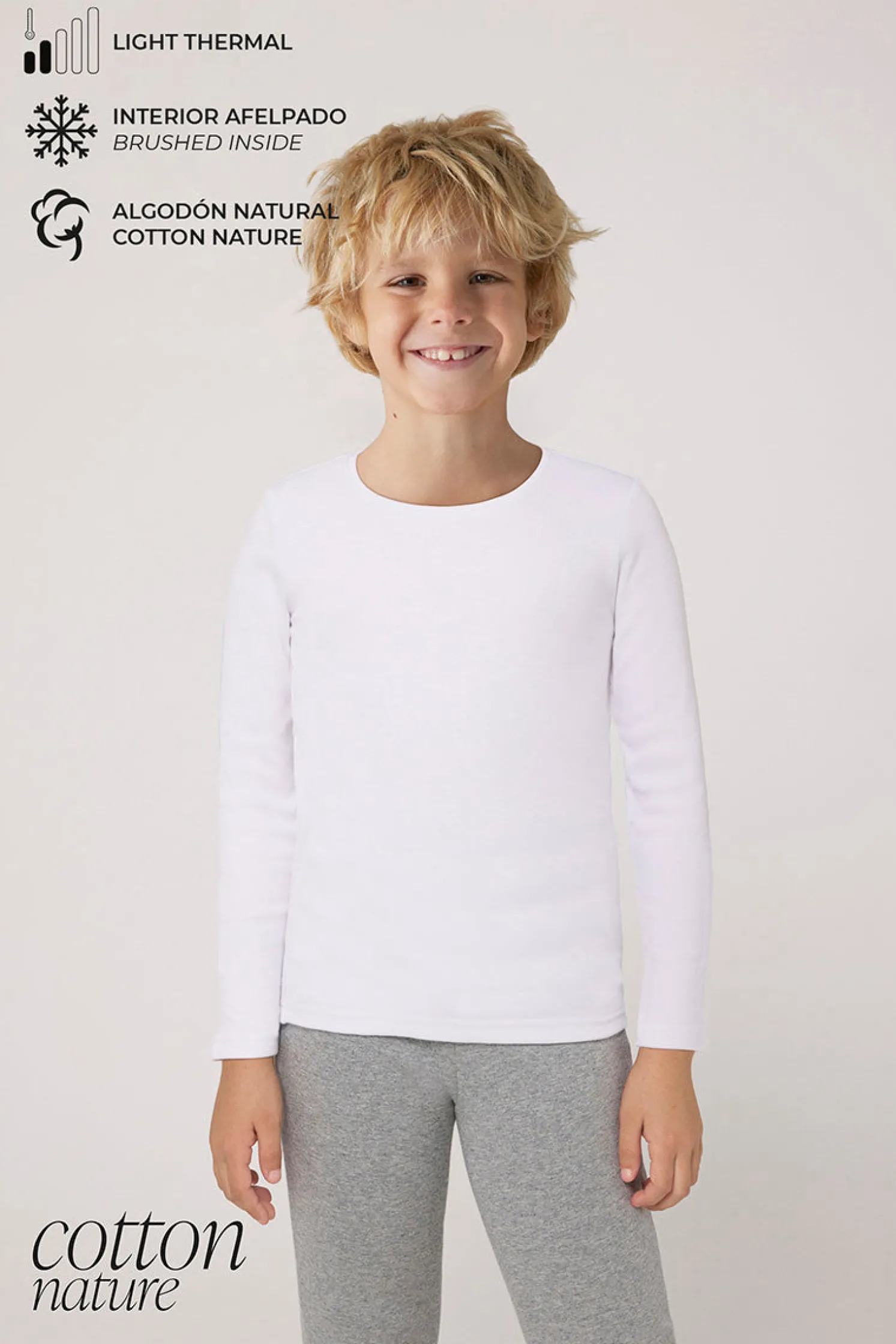 TÉRMICO LIGERO Camiseta algodón infantil manga larga