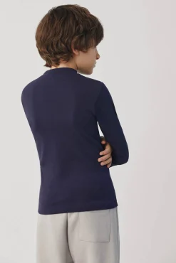 TÉRMICO LIGERO Camiseta manga larga cuello semicisne marino