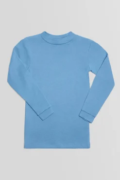 TÉRMICO LIGERO Camiseta manga larga cuello semicisne azul