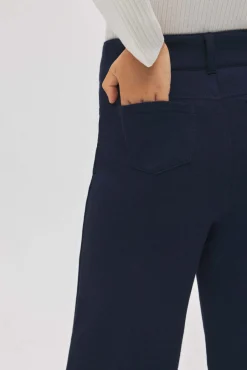 TÉRMICO LIGERO Pantalón niña afelpado ancho detalle bolsillos marino