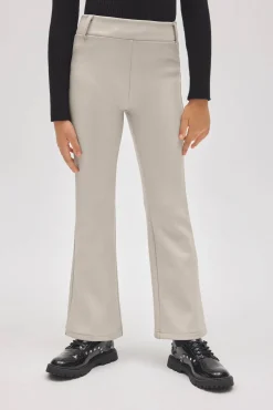 TÉRMICO Pantalón afelpado niña efecto piel flare marfil