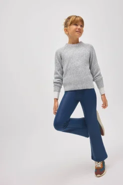 TÉRMICO Pantalón afelpado niña efecto piel flare marino