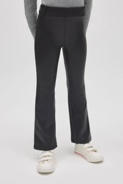 TÉRMICO Pantalón afelpado niña efecto piel flare negro