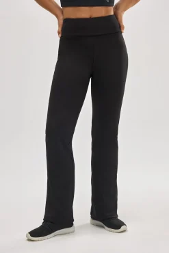 ULTRA TÉRMICO Leggings flare estilo deportivo afelpado polar negro