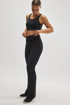 ULTRA TÉRMICO Leggings flare estilo deportivo afelpado polar negro