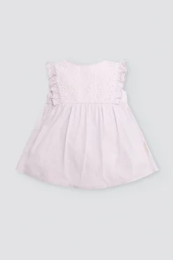 Vestido body bebé sin mangas detalles volantes