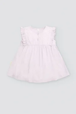 Vestido body bebé sin mangas detalles volantes