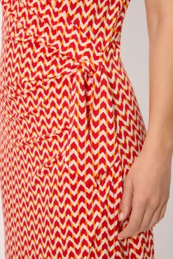 Vestido corto cruzado coral