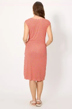 Vestido corto cruzado coral