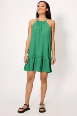 Vestido corto ligero tirantes verde