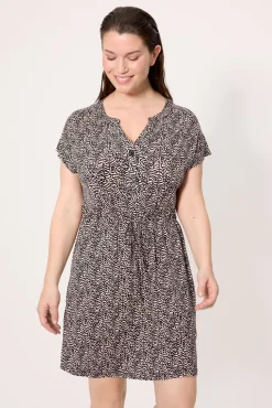 Vestido corto manga corta estampado