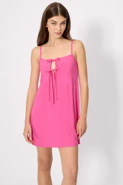 Vestido mini tirantes ajustables rosa