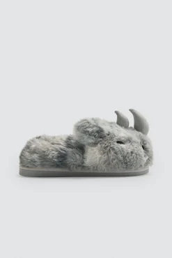 Zapatillas de casa infantiles rinoceronte con detalles 3D